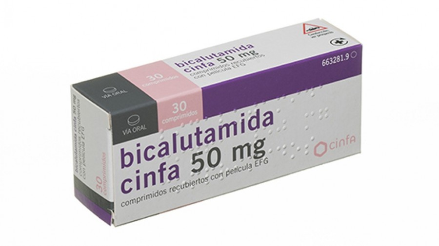 BICALUTAMIDA CINFA 50 mg COMPRIMIDOS RECUBIERTOS CON PELICULA EFG , 30 comprimidos fotografía del envase.