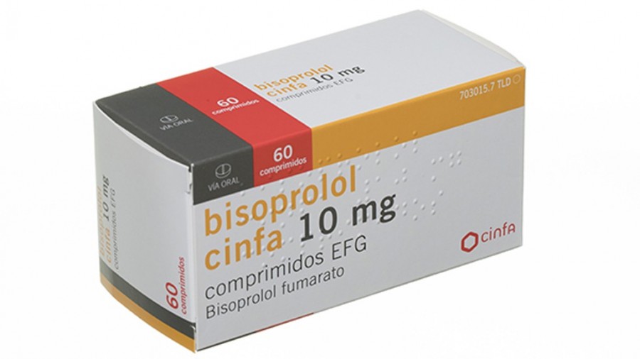 BISOPROLOL CINFA 10 MG COMPRIMIDOS EFG , 28 comprimidos  (Blister PVC/PVDC-ALUMINIO) fotografía del envase.