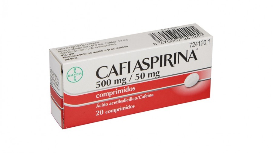 CAFIASPIRINA 500 mg/50 mg COMPRIMIDOS , 20 comprimidos fotografía del envase.