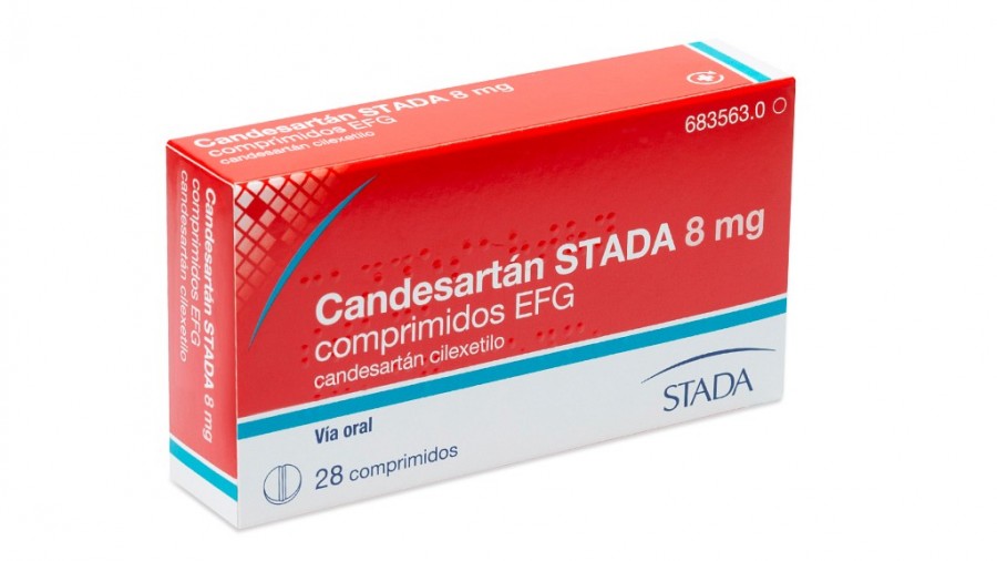 CANDESARTAN STADA 8 mg COMPRIMIDOS EFG, 28 comprimidos fotografía del envase.