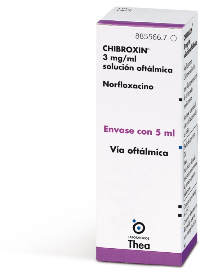 CHIBROXIN 3 mg/ml COLIRIO EN SOLUCION , 1 frasco de 5 ml fotografía del envase.