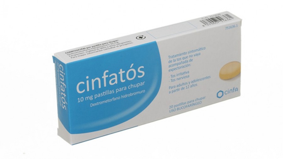 CINFATOS 10 mg PASTILLAS PARA CHUPAR , 20 comprimidos fotografía del envase.