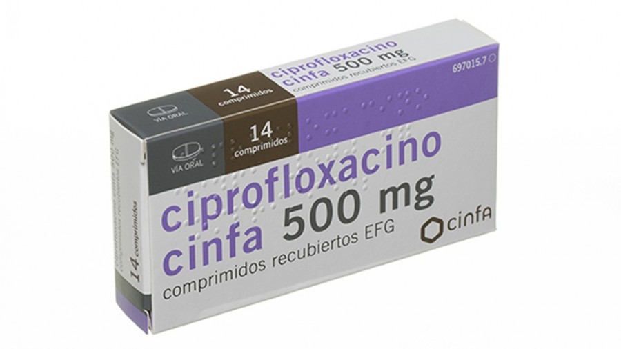 CIPROFLOXACINO CINFA 500 MG COMPRIMIDOS RECUBIERTOS EFG , 10 comprimidos fotografía del envase.
