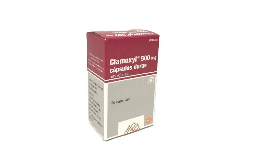 CLAMOXYL 500 mg CAPSULAS DURAS , 12 cápsulas fotografía del envase.