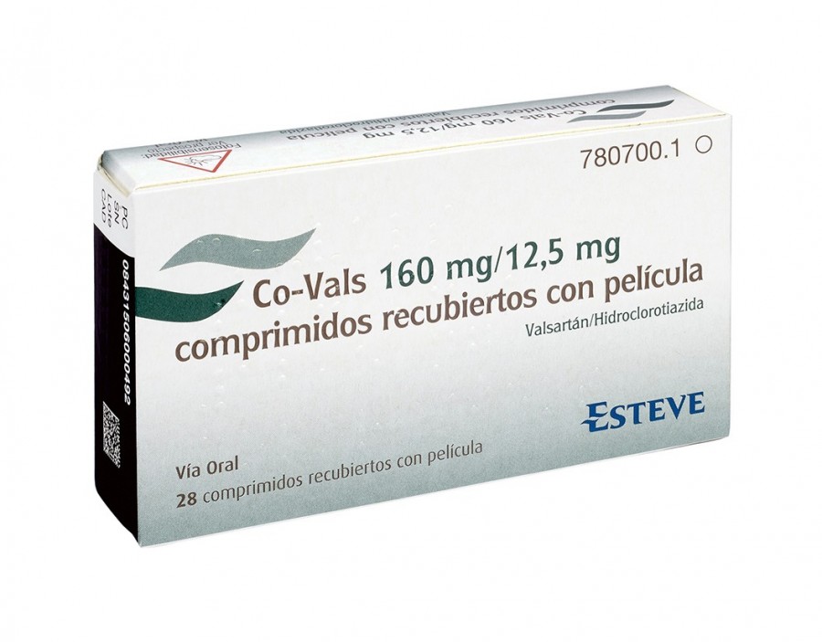 CO-VALS 160 mg/12,5 mg, COMPRIMIDOS RECUBIERTOS CON PELICULA, 28 comprimidos fotografía del envase.