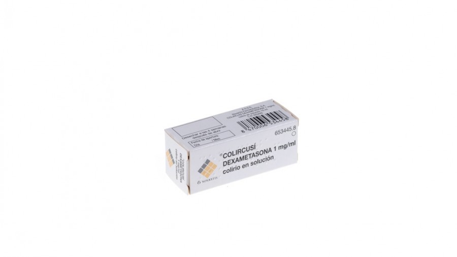 COLIRCUSI DEXAMETASONA 1 mg/ml colirio en solución , 1 frasco de 10 ml fotografía del envase.