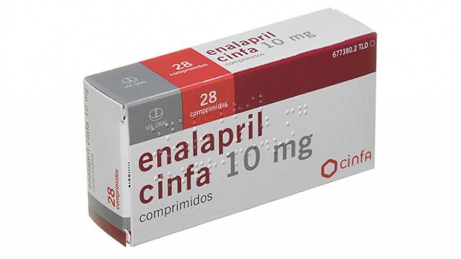 ENALAPRIL CINFA 10 mg COMPRIMIDOS , 28 comprimidos fotografía del envase.