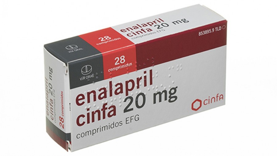 ENALAPRIL CINFA 20 mg COMPRIMIDOS EFG, 28 comprimidos fotografía del envase.