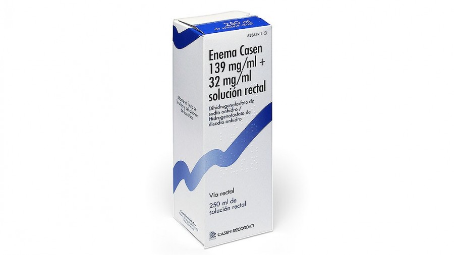 ENEMA CASEN 139 mg/ml + 32 mg/ml SOLUCIÓN RECTAL , 1 enema de 140 ml fotografía del envase.