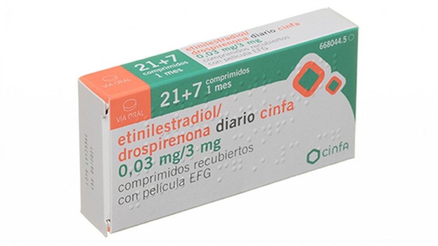 AIDRA DIARIO 3 MG/0,03 MG COMPRIMIDOS RECUBIERTOS CON PELICULA EFG, 3 x 28 comprimidos (21+7) fotografía del envase.