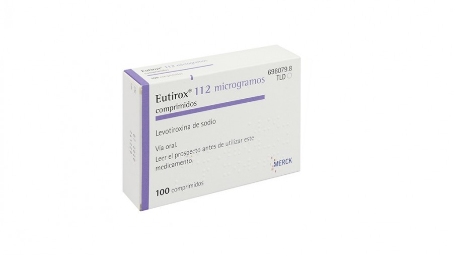 EUTIROX 112 microgramos COMPRIMIDOS , 100 comprimidos fotografía del envase.