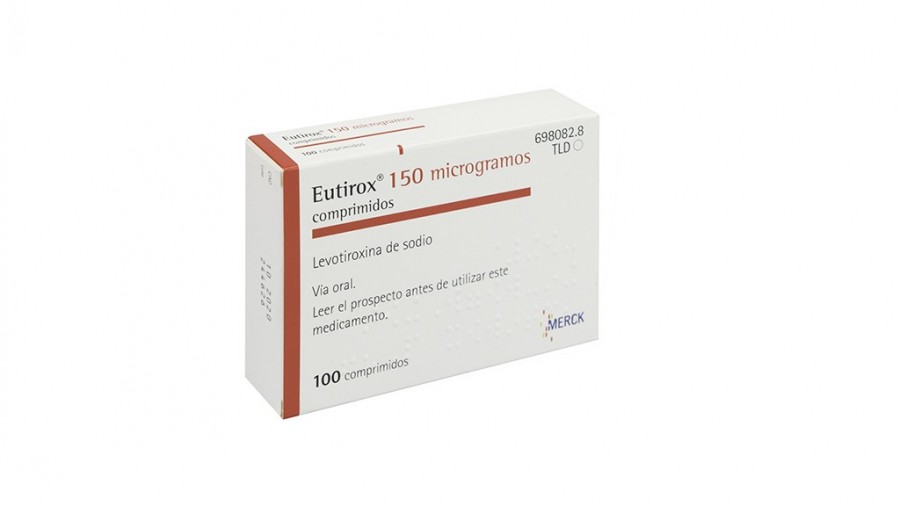 EUTIROX 150 microgramos COMPRIMIDOS , 100 comprimidos fotografía del envase.