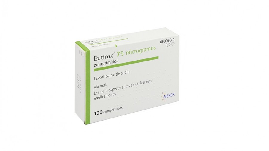 EUTIROX  75 microgramos COMPRIMIDOS, 100 comprimidos fotografía del envase.