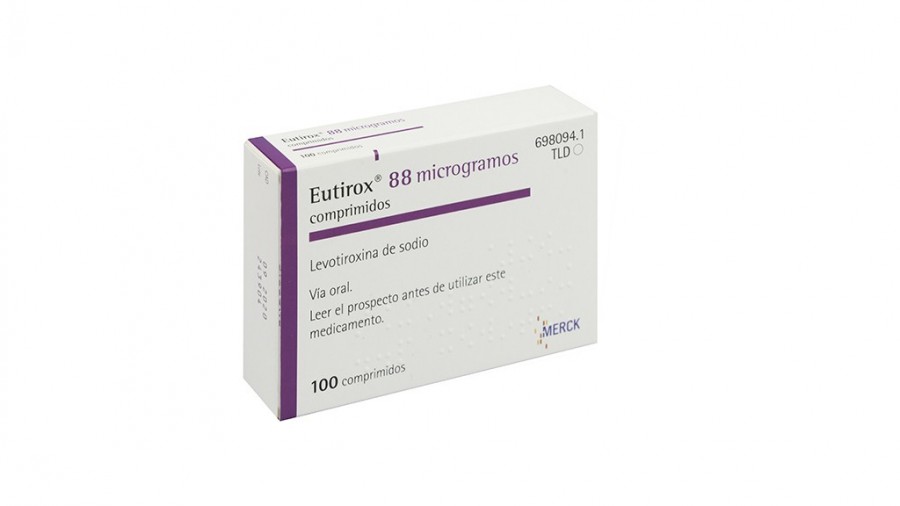 EUTIROX 88 microgramos COMPRIMIDOS , 28 comprimidos fotografía del envase.