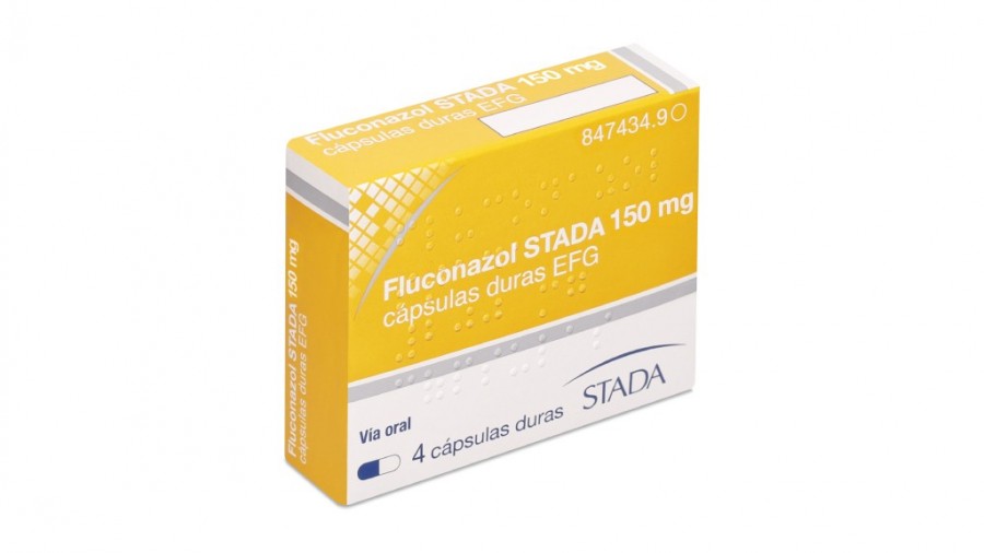 FLUCONAZOL STADA 150 mg CAPSULAS DURAS EFG , 2 cápsulas fotografía del envase.