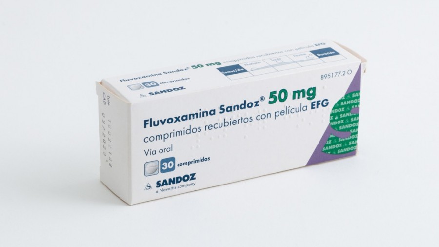 FLUVOXAMINA SANDOZ  50 mg COMPRIMIDOS RECUBIERTOS CON PELICULA EFG, 30 comprimidos fotografía del envase.