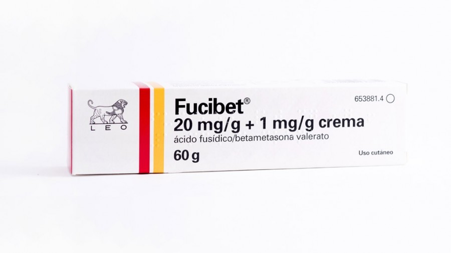 FUCIBET 20 mg/g + 1 mg/g CREMA , 1 tubo de 60 g fotografía del envase.