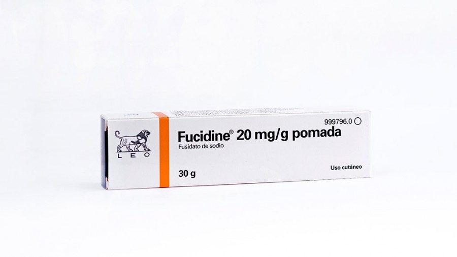 FUCIDINE 20 mg/g POMADA, 1 tubo de 15 g fotografía del envase.