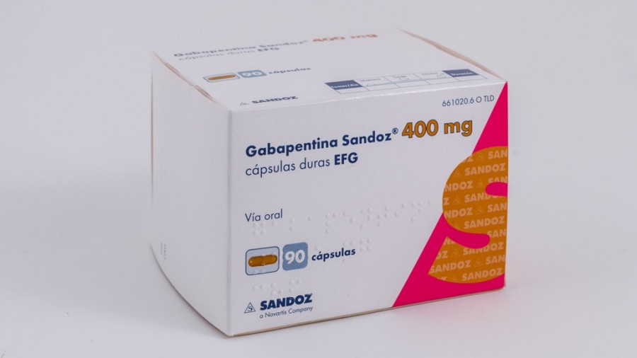 GABAPENTINA SANDOZ 400 mg CAPSULAS DURAS EFG , 90 cápsulas fotografía del envase.