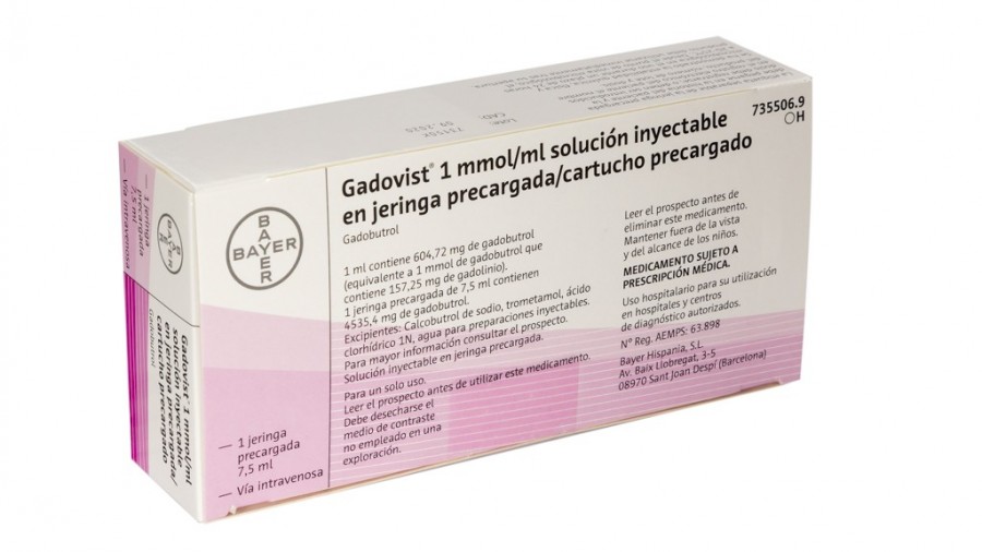 GADOVIST 1 mmol/ml SOLUCION INYECTABLE EN JERINGA PRECARGADA/ CARTUCHO PRECARGADO , 1 cartucho de 15 ml fotografía del envase.