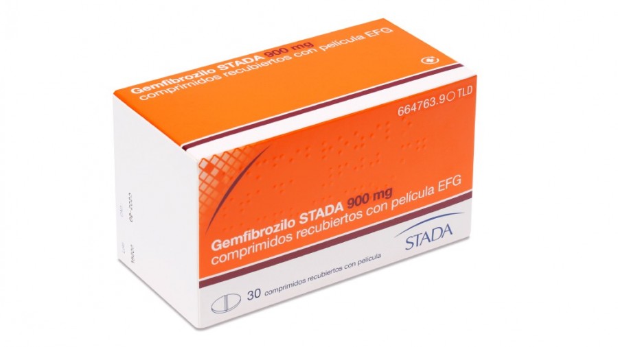 GEMFIBROZILO STADA 900 mg COMPRIMIDOS EFG, 30 comprimidos fotografía del envase.