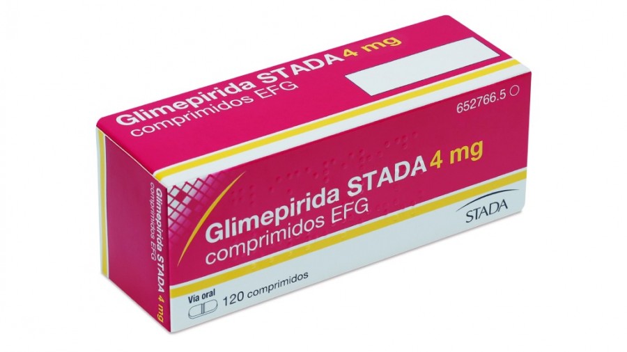 GLIMEPIRIDA STADA 4 mg COMPRIMIDOS EFG, 30 comprimidos fotografía del envase.