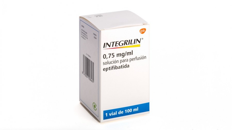 INTEGRILIN 0,75 mg/ml, SOLUCION PARA PERFUSION, 1 vial de 100 ml fotografía del envase.
