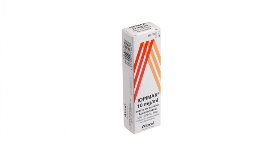 IOPIMAX 10 mg/ml COLIRIO EN SOLUCION, 2 envases unidosis de 0,25 ml fotografía del envase.