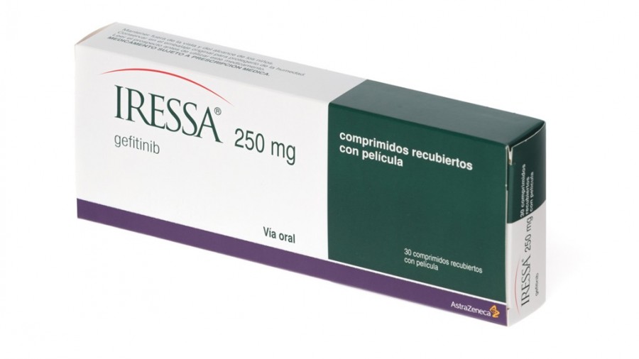 IRESSA 250 mg COMPRIMIDOS RECUBIERTOS CON PELICULA, 30 comprimidos fotografía del envase.
