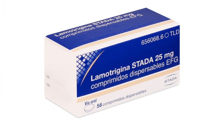 LAMOTRIGINA STADA 25 mg COMPRIMIDOS DISPERSABLES EFG , 42 comprimidos fotografía del envase.
