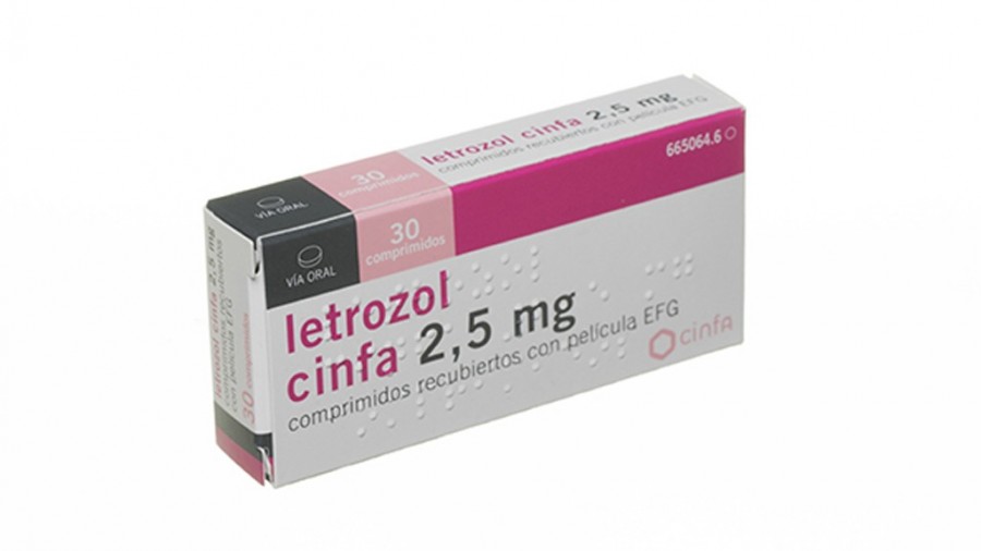 LETROZOL CINFA 2,5 mg COMPRIMIDOS RECUBIERTOS CON PELICULA EFG, 30 comprimidos fotografía del envase.