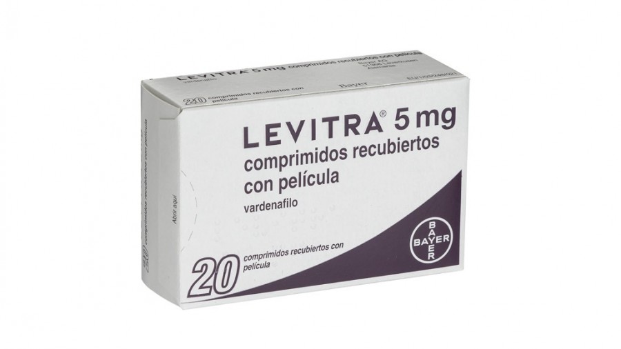 LEVITRA 5 mg COMPRIMIDOS RECUBIERTOS CON PELICULA 20 COMPRIMIDOS fotografía del envase.