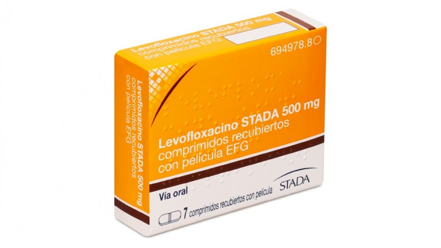 LEVOFLOXACINO STADA 500 mg COMPRIMIDOS RECUBIERTOS CON PELICULA EFG , 14 comprimidos fotografía del envase.