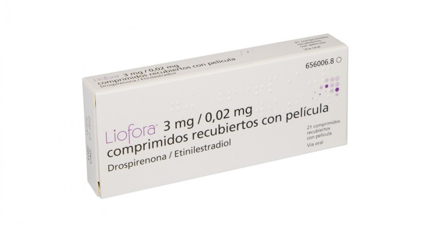 LIOFORA 3 mg / 0,02 mg COMPRIMIDOS RECUBIERTOS CON PELICULA , 21 comprimidos fotografía del envase.