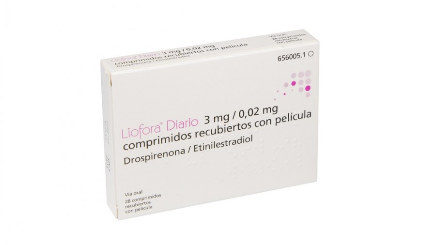 LIOFORA DIARIO 3 mg / 0,02 mg COMPRIMIDOS RECUBIERTOS CON PELICULA , 28 comprimidos fotografía del envase.