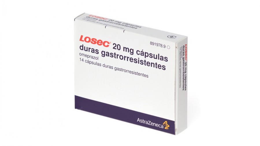 LOSEC 20 mg CAPSULAS DURAS GASTRORRESISTENTES , 14 cápsulas fotografía del envase.