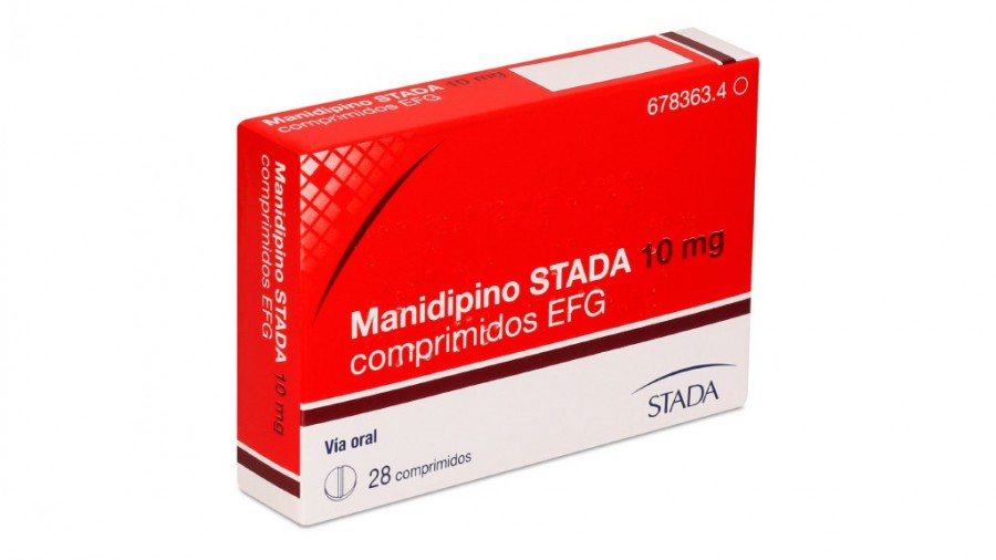 MANIDIPINO STADA 10 mg COMPRIMIDOS EFG , 28 comprimidos fotografía del envase.