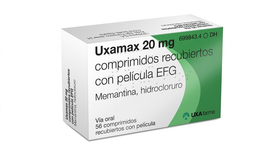 UXAMAX 20 MG COMPRIMIDOS RECUBIERTOS CON PELICULA EFG , 56 comprimidos fotografía del envase.