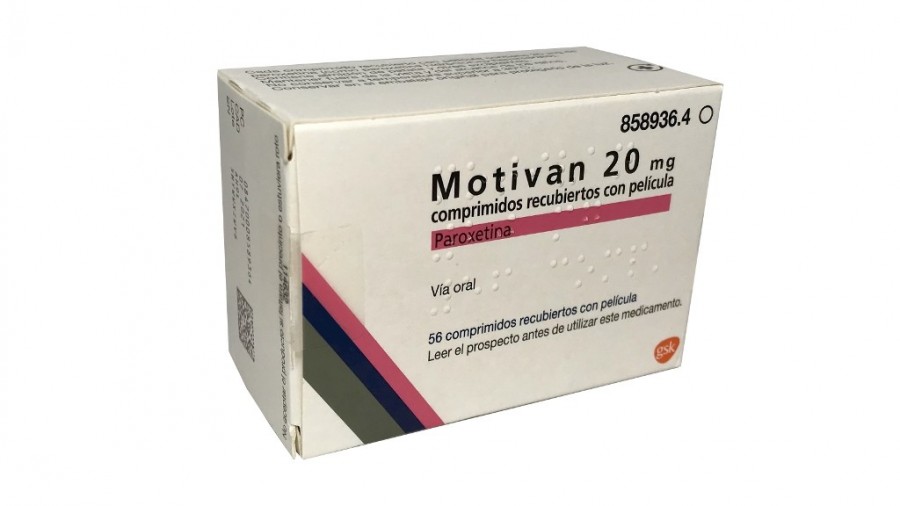 MOTIVAN 20 mg COMPRIMIDOS RECUBIERTOS CON PELICULA, 56 comprimidos fotografía del envase.