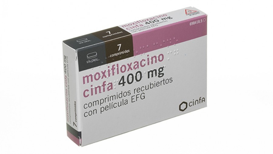 MOXIFLOXACINO CINFA 400 MG COMPRIMIDOS RECUBIERTOS CON PELICULA EFG , 7 comprimidos fotografía del envase.