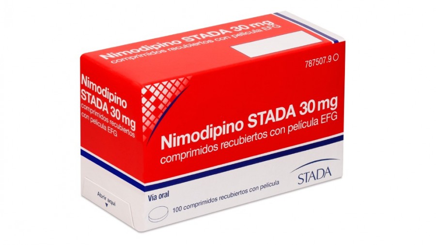 NIMODIPINO STADA 30 mg comprimidos recubiertos con película EFG , 100 comprimidos fotografía del envase.