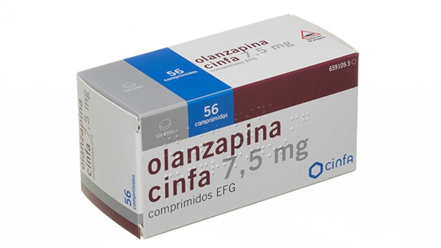 OLANZAPINA CINFA 7,5 mg COMPRIMIDOS EFG, 56 comprimidos fotografía del envase.