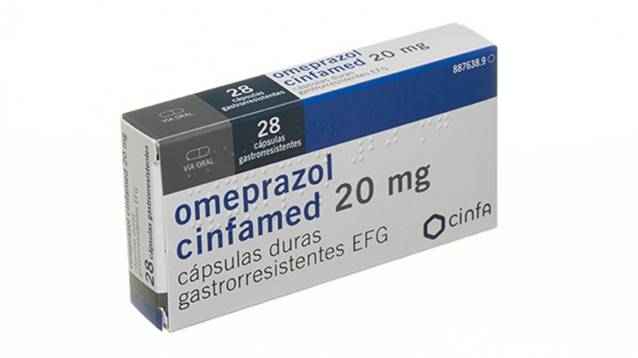 OMEPRAZOL CINFAMED 20 mg CAPSULAS DURAS GASTRORESISTENTES EFG , 56 cápsulas fotografía del envase.