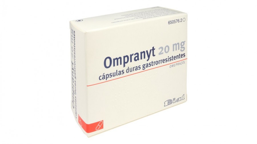OMPRANYT 20 mg CAPSULAS DURAS GASTRORRESISTENTES, 28 cápsulas fotografía del envase.