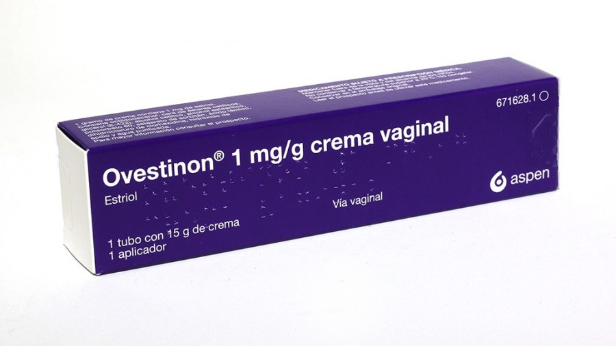 OVESTINON 1 mg/g CREMA VAGINAL , 1 tubo de 15 g fotografía del envase.