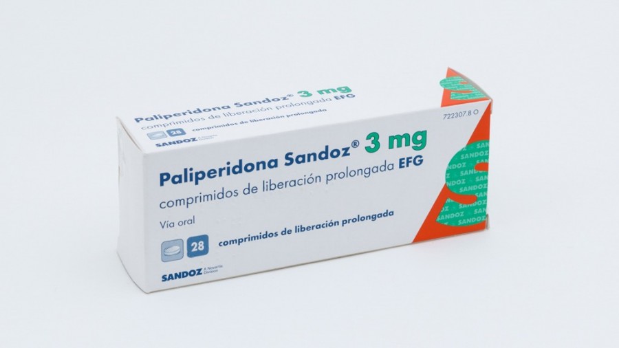 PALIPERIDONA SANDOZ 3 MG COMPRIMIDOS DE LIBERACION PROLONGADA EFG, 28 comprimidos fotografía del envase.