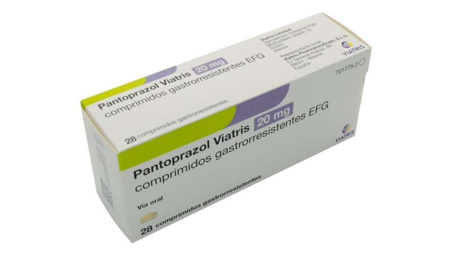 PANTOPRAZOL VIATRIS 20 MG COMPRIMIDOS GASTRORRESISTENTES EFG, 28 comprimidos (OPA/AL/PVC-AL) fotografía del envase.