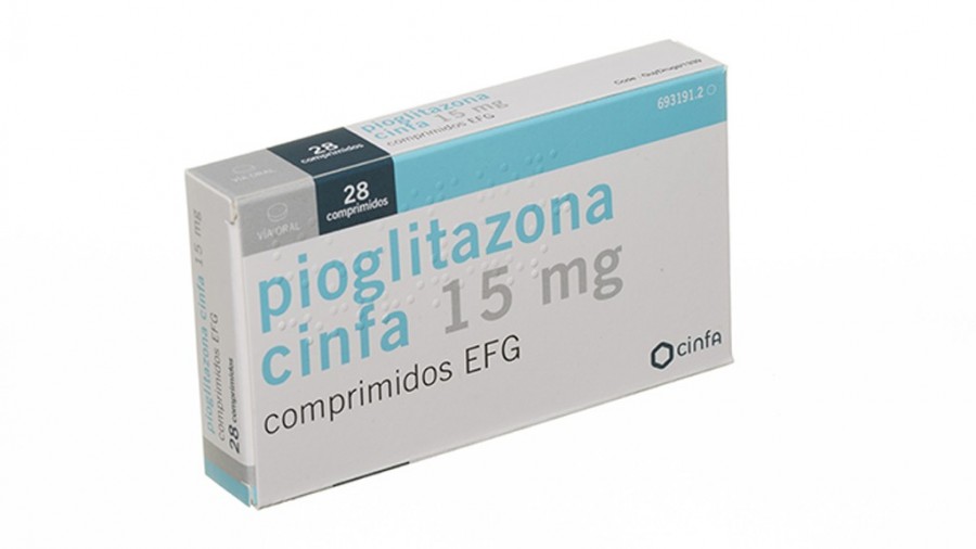 PIOGLITAZONA CINFA 15 MG COMPRIMIDOS EFG, 56 comprimidos fotografía del envase.