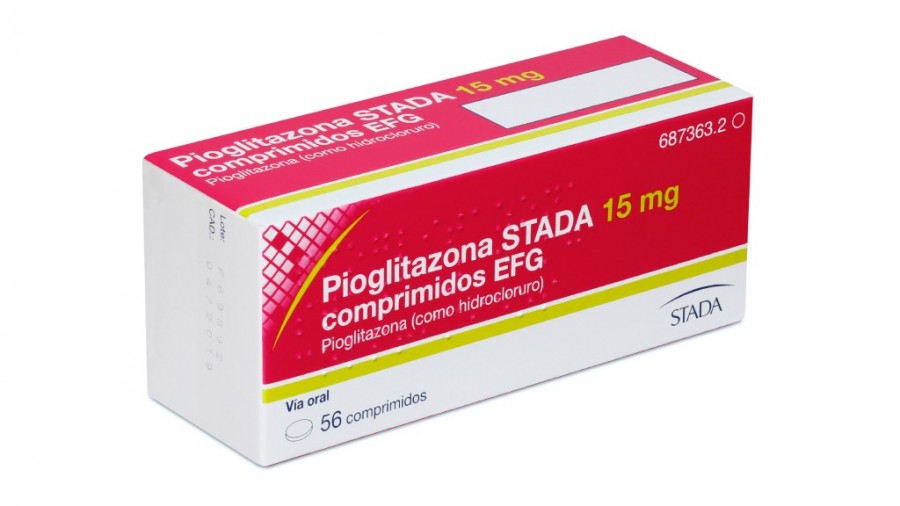 PIOGLITAZONA STADA 15 mg COMPRIMIDOS EFG , 28 comprimidos fotografía del envase.