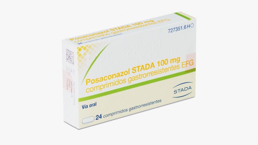 POSACONAZOL STADA 100 MG COMPRIMIDOS GASTRORRESISTENTES EFG, 24 comprimidos (Blister PVC/PE/PVDC-Al) fotografía del envase.